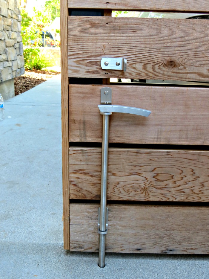 contemporary cane bolt in concrete driveway